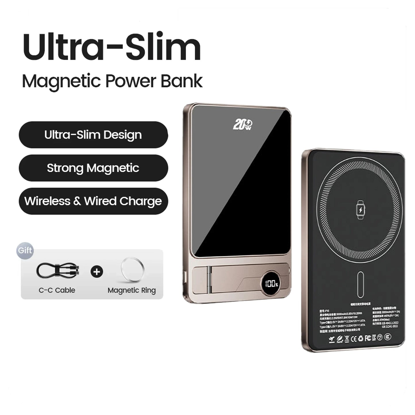 Power Bank 20W Wireless Fast Charging