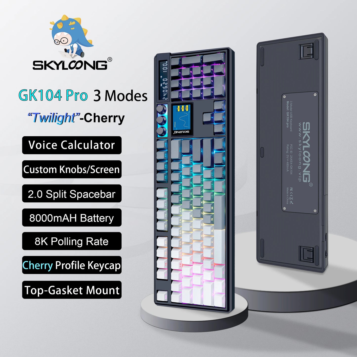 GK104 Pro Full-Size 3-Mode Wireless Mechanical Keyboard