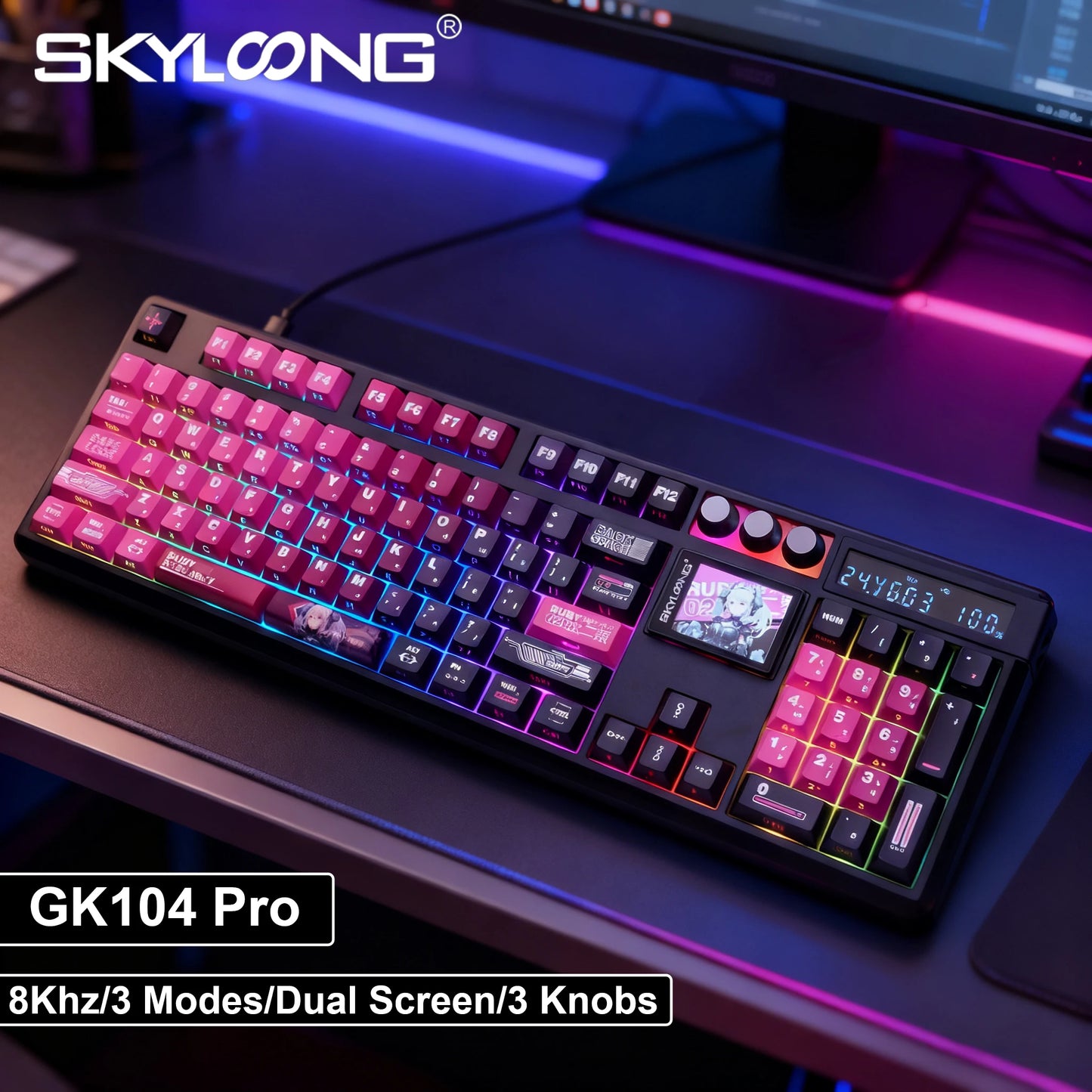 GK104 Pro Full-Size 3-Mode Wireless Mechanical Keyboard