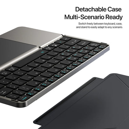 Foldable Bluetooth Keyboard with Touchpad & Phone and Tablet Holder