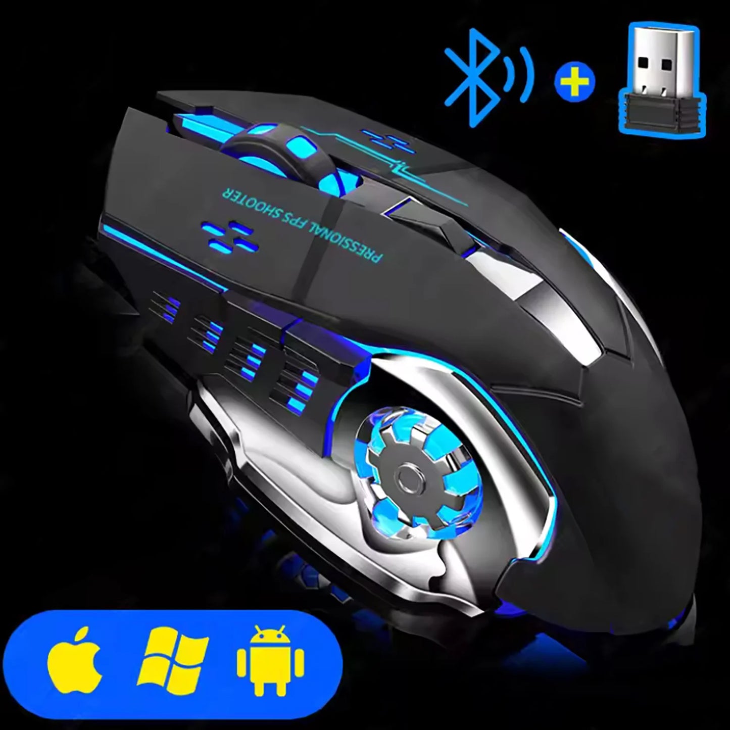 Rechargeable Gaming Mouse Silent Bluetooth Mouse