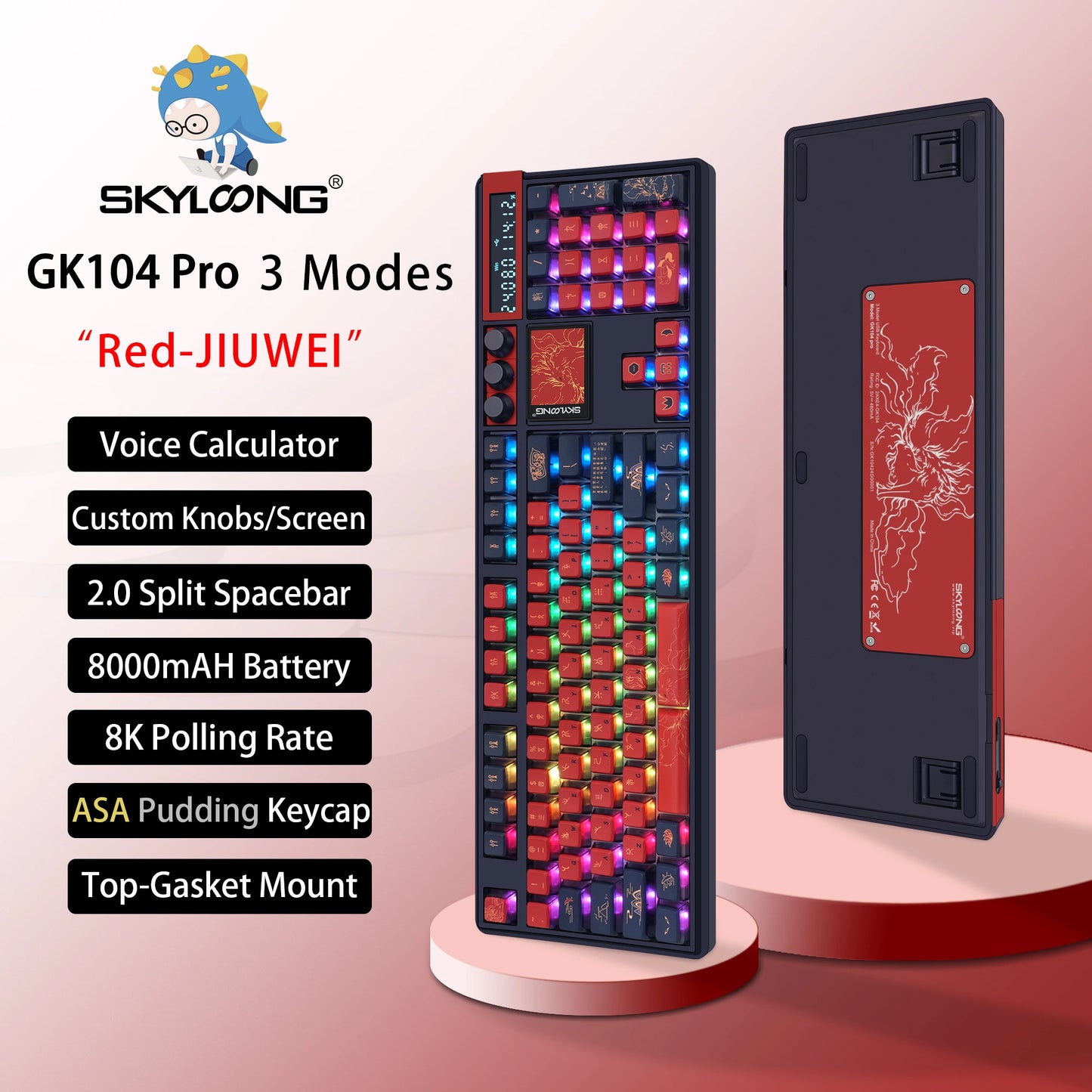 GK104 Pro Full-Size 3-Mode Wireless Mechanical Keyboard