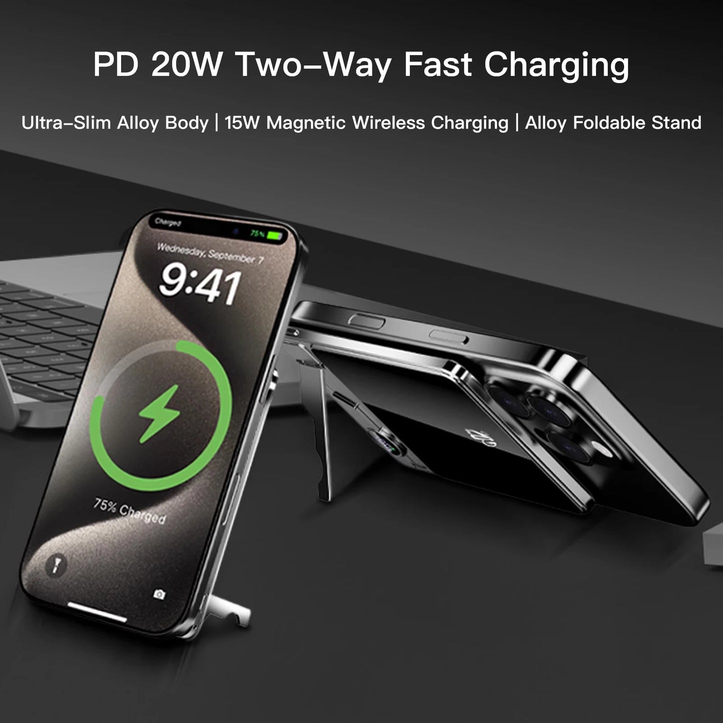 Ultra Slim Power Bank Wireless 20W Fast Charging